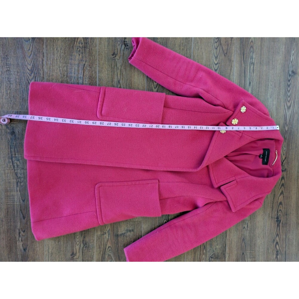 ANN TAYLOR WOOL Pink Modern COAT Size S SMALL - Picture 5 of 7